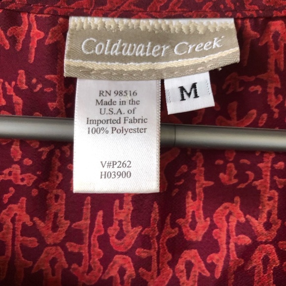 COLDWATER CREEK Womens Sleeves Top Size Medium Burgundy - Picture 2 of 5